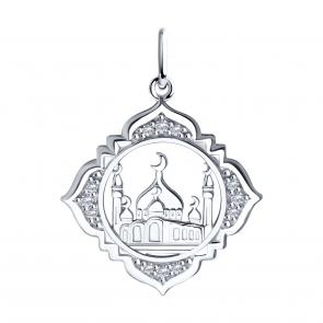 Серебряная подвеска SOKOLOV с фианитом 94031245 фото