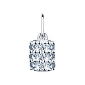Серебряная подвеска SOKOLOV с фианитом 94031346 фото