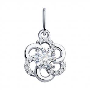 Серебряная подвеска SOKOLOV с фианитом 94031381 фото