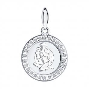 Серебряная подвеска Знак зодиака Дева SOKOLOV с фианитом 94031388 фото