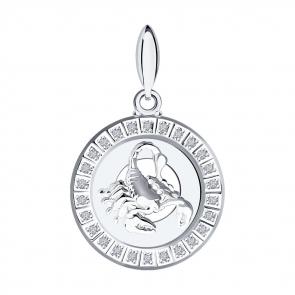 Серебряная подвеска Знак зодиака Скорпион SOKOLOV с фианитом 94031390 фото