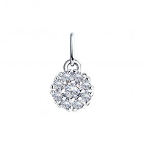 Серебряная подвеска SOKOLOV с фианитом 94031462-91 фото
