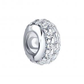 Серебряная подвеска-шарм SOKOLOV с фианитом 94031619 фото