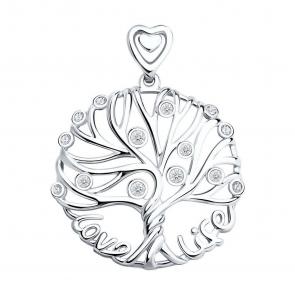 Серебряная подвеска SOKOLOV с фианитом 94031634-91 фото