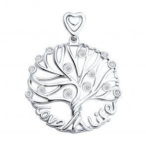 Серебряная подвеска SOKOLOV с фианитом 94031634 фото