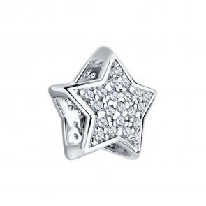 Серебряная подвеска-шарм SOKOLOV с фианитом 94031685-91 фото