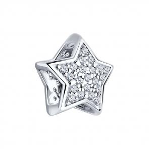 Серебряная подвеска-шарм SOKOLOV с фианитом 94031685 фото