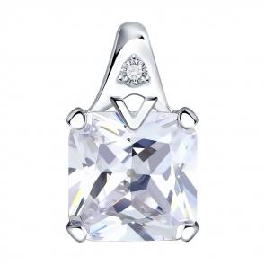 Серебряная подвеска SOKOLOV с фианитом 94031756 фото