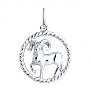 Серебряная подвеска Знак зодиака Овен SOKOLOV 94031853 фото