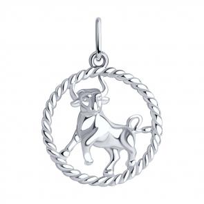 Серебряная подвеска Знак зодиака Телец SOKOLOV 94031854 фото