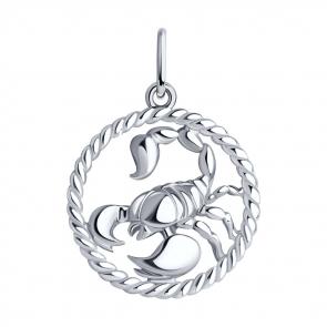 Серебряная подвеска Знак зодиака Скорпион SOKOLOV 94031860 фото