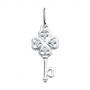 Серебряная подвеска SOKOLOV с фианитом 94031867 фото