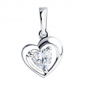 Серебряная подвеска SOKOLOV с фианитом 94031898 фото