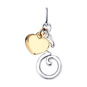 Серебряная подвеска-буква Е SOKOLOV 94031918 фото