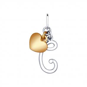 Серебряная подвеска-буква С SOKOLOV 94031924 фото