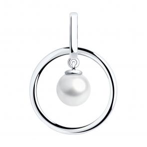 Серебряная подвеска SOKOLOV с жемчугом 94032041 фото