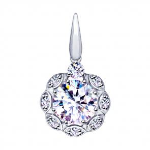 Серебряная подвеска SOKOLOV с фианитом 94032161 фото