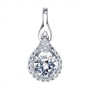 Серебряная подвеска SOKOLOV с фианитом 94032165 фото