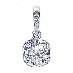 Серебряная подвеска SOKOLOV с фианитом 94032239 фото