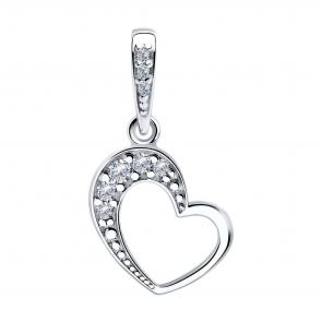 Серебряная подвеска SOKOLOV с фианитом 94032309 фото