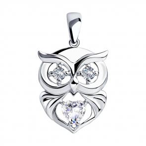 Серебряная подвеска SOKOLOV с фианитом 94032318 фото