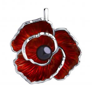 Серебряная подвеска SOKOLOV с жемчугом и эмалью 94032398-91 фото