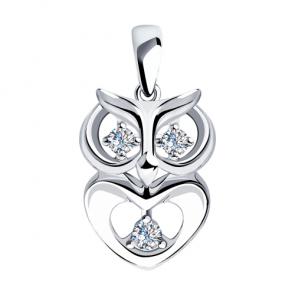 Серебряная подвеска SOKOLOV с фианитом 94032399 фото