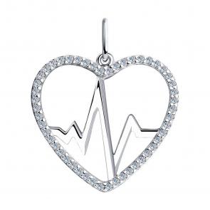 Серебряная подвеска SOKOLOV с фианитом 94032492-91 фото