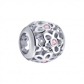 Серебряная подвеска-шарм SOKOLOV с фианитом 94032521 фото