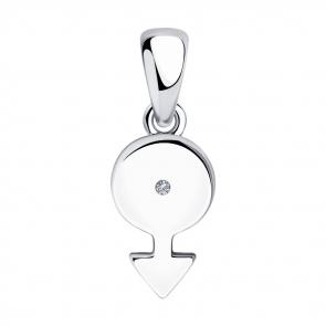 Серебряная подвеска SOKOLOV с фианитом 94032606 фото