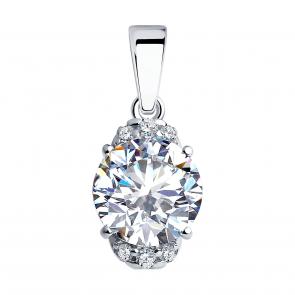 Серебряная подвеска SOKOLOV с фианитом 94032779 фото