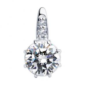 Серебряная подвеска SOKOLOV с фианитом 94032822 фото