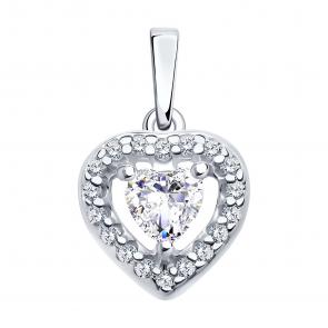 Серебряная подвеска SOKOLOV с фианитом 94032826-91 фото