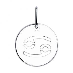 Серебряная подвеска Знак зодиака Рак SOKOLOV 94032851 фото