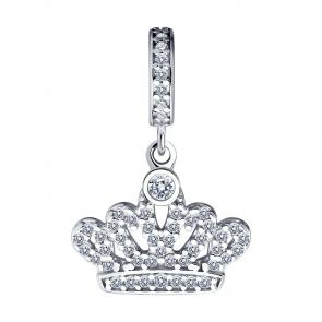 Серебряная подвеска-шарм SOKOLOV с фианитом 94032877 фото
