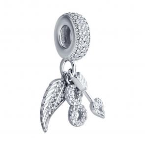 Серебряная подвеска-шарм SOKOLOV с фианитом 94032885-91 фото