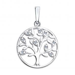 Серебряная подвеска SOKOLOV с фианитом 94032891-91 фото