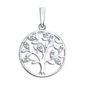 Серебряная подвеска SOKOLOV с фианитом 94032891 фото