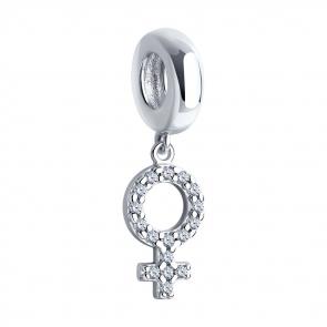 Серебряная подвеска-шарм SOKOLOV с фианитом 94032892 фото
