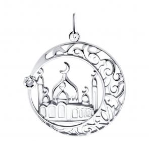 Серебряная подвеска SOKOLOV с фианитом 94032898-91 фото