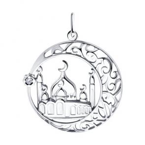 Серебряная подвеска SOKOLOV с фианитом 94032898 фото