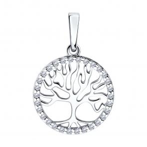 Серебряная подвеска SOKOLOV с фианитом 94032949-91 фото