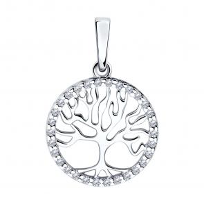 Серебряная подвеска SOKOLOV с фианитом 94032949 фото