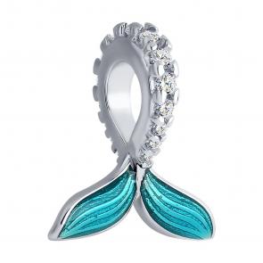 Серебряная подвеска-шарм SOKOLOV с фианитом и эмалью 94032981 фото