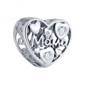 Серебряная подвеска-шарм SOKOLOV с фианитом 94033013 фото