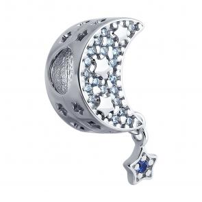 Серебряная подвеска-шарм SOKOLOV с фианитом 94033058 фото