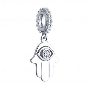 Серебряная подвеска-шарм SOKOLOV с фианитом 94033084 фото