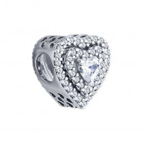 Серебряная подвеска-шарм SOKOLOV с фианитом 94033086 фото