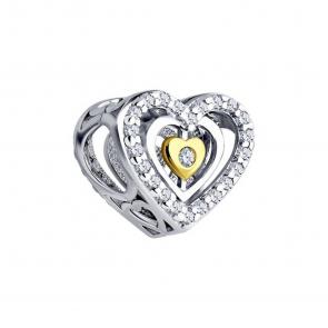 Серебряная подвеска-шарм SOKOLOV с фианитом 94033087 фото