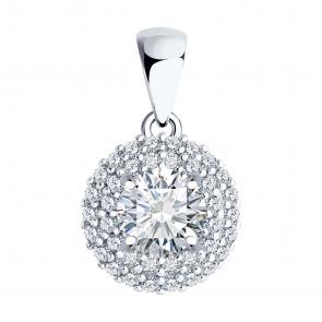 Серебряная подвеска SOKOLOV с фианитом 94033158-91 фото